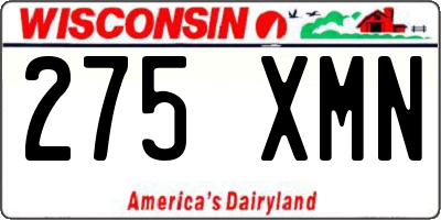 WI license plate 275XMN