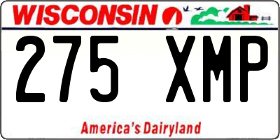 WI license plate 275XMP