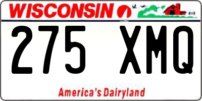 WI license plate 275XMQ