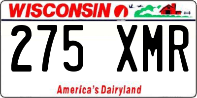WI license plate 275XMR