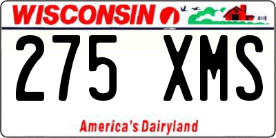 WI license plate 275XMS