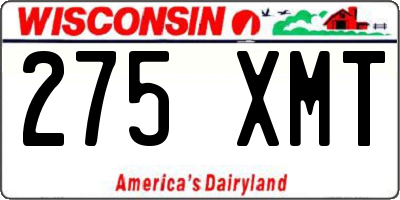 WI license plate 275XMT
