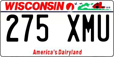 WI license plate 275XMU
