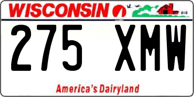 WI license plate 275XMW