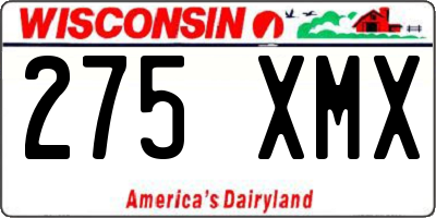 WI license plate 275XMX
