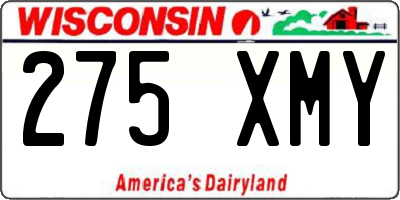 WI license plate 275XMY