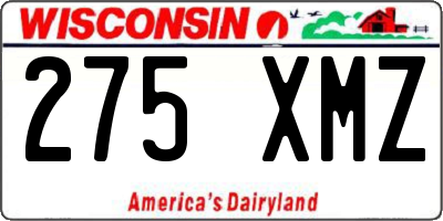 WI license plate 275XMZ