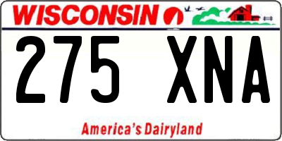 WI license plate 275XNA