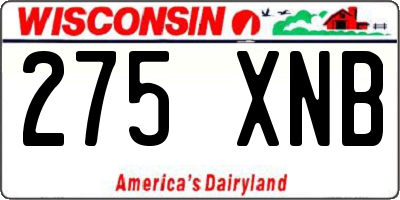 WI license plate 275XNB