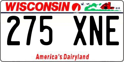 WI license plate 275XNE