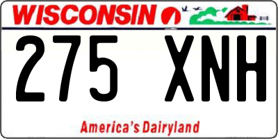 WI license plate 275XNH