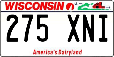 WI license plate 275XNI