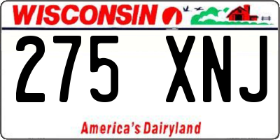 WI license plate 275XNJ