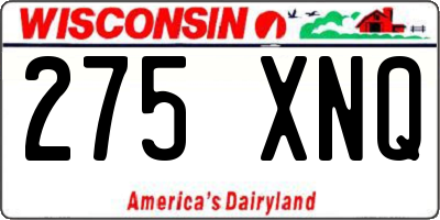 WI license plate 275XNQ