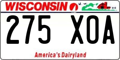 WI license plate 275XOA