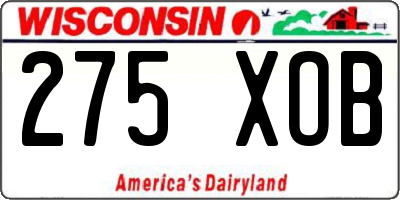 WI license plate 275XOB