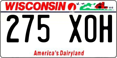 WI license plate 275XOH