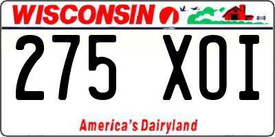 WI license plate 275XOI