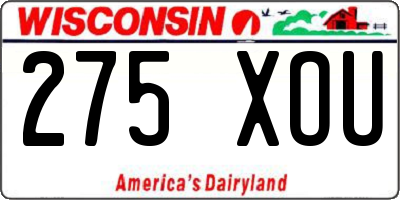 WI license plate 275XOU