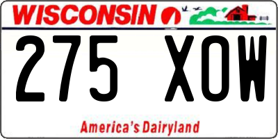WI license plate 275XOW