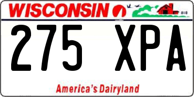 WI license plate 275XPA
