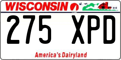 WI license plate 275XPD