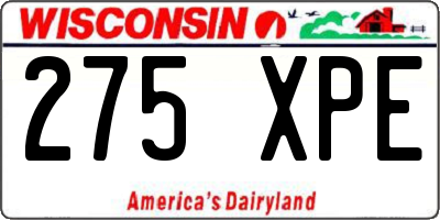 WI license plate 275XPE