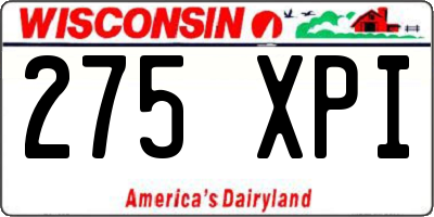 WI license plate 275XPI
