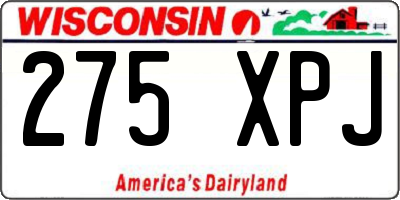 WI license plate 275XPJ
