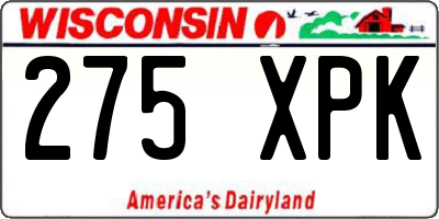 WI license plate 275XPK