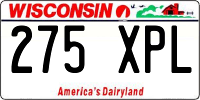 WI license plate 275XPL
