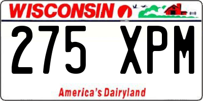 WI license plate 275XPM