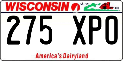 WI license plate 275XPO