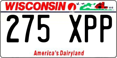 WI license plate 275XPP