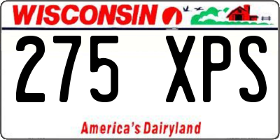 WI license plate 275XPS