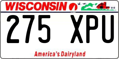 WI license plate 275XPU