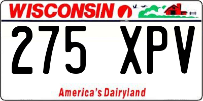 WI license plate 275XPV