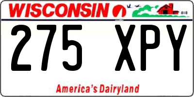WI license plate 275XPY
