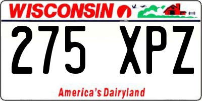 WI license plate 275XPZ