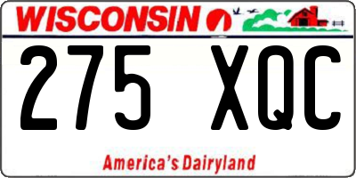 WI license plate 275XQC