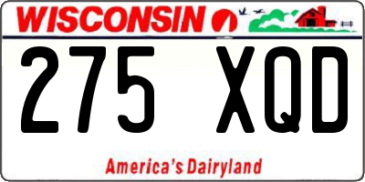WI license plate 275XQD