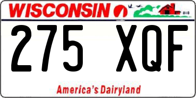 WI license plate 275XQF