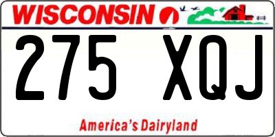 WI license plate 275XQJ