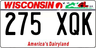 WI license plate 275XQK