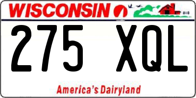 WI license plate 275XQL