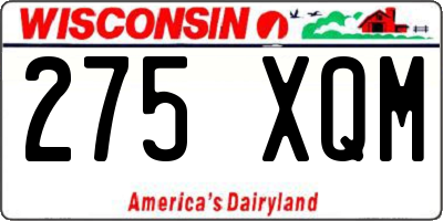 WI license plate 275XQM