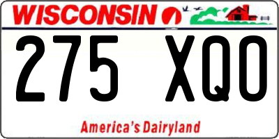 WI license plate 275XQO