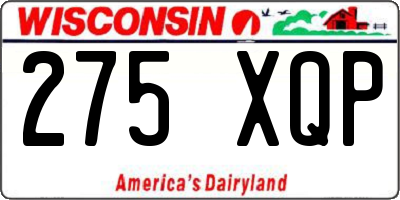 WI license plate 275XQP