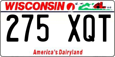 WI license plate 275XQT