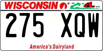 WI license plate 275XQW